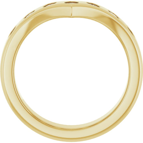 14K Yellow 3/8 CTW Natural Diamond Contour Band