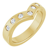 14K Yellow 3/8 CTW Natural Diamond Contour Band