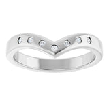 14K White 1/10 CTW Lab-Grown Diamond Contour Band
