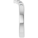 14K White 1/10 CTW Lab-Grown Diamond Contour Band