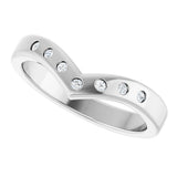 14K White 1/10 CTW Lab-Grown Diamond Contour Band