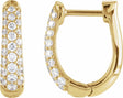 14K Yellow 1/2 CTW Natural Diamond Hoop Earrings