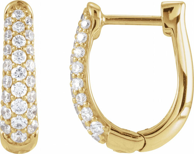 14K Yellow Gold 1/5 CTW Lab-Grown Diamond 10.1 mm Hoop Earrings