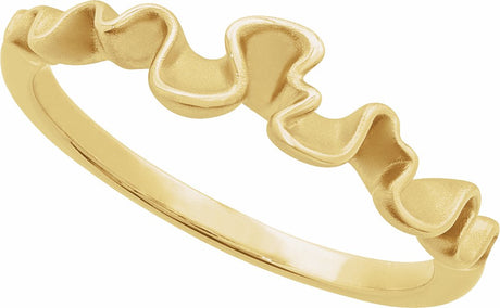 14K Yellow Gold Ribbon Stackable Ring