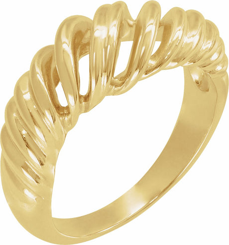 14K Yellow Gold Wrap Dome Ring