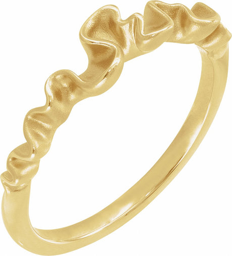 14K Yellow Gold Ribbon Stackable Ring