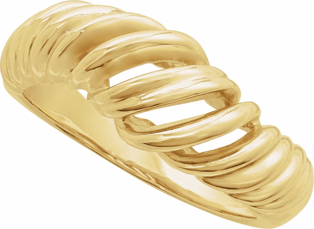 14K Yellow Gold Wrap Dome Ring