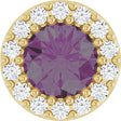 14K Yellow Gold Lab-Grown Alexandrite & 1/10 CTW Natural Diamond Halo-Style Pendant