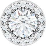 14K White 1/2 CTW Natural Diamond Halo-Style Pendant