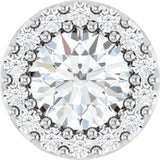14K White 1/2 CTW Natural Diamond Halo-Style Pendant