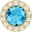 14K Yellow Gold Natural Aquamarine & 1/10 CTW Natural Diamond Halo-Style Pendant
