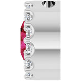 14K White Gold Lab-Grown Ruby & 1/10 CTW Natural Diamond Halo-Style Pendant
