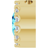 14K Yellow Natural Blue Zircon & 1/10 CT Natural Diamond Halo-Style Pendant