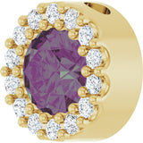 14K Yellow Lab-Grown Alexandrite & 1/10 CT Natural Diamond Halo-Style Pendant