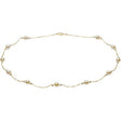 14K Yellow Cultured White Freshwater Pearl 17" Necklace