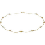 14K Yellow Gold Cultured White Freshwater Pearl 17" Necklace