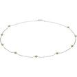 14K White Cultured White Freshwater Pearl 9-Station 18" Necklace 