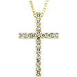 14K Yellow Gold 1/6 CTW Natural Diamond Petite Cross 18" Necklace