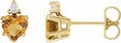 14K Yellow Gold Natural Citrine & .06 Natural Diamond Stud Earrings