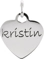 14K White Posh Mommy® Engravable Small Heart Pendant
