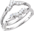 14K White Gold 1/4 CTW Natural Diamond Ring Guard