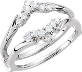14K White Gold 1/4 CTW Natural Diamond Ring Guard