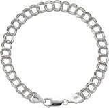Sterling Silver 7 mm Double Link Curb 7" Chain