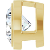 14K Yellow Gold 3/4 CT Lab-Grown Diamond Slide Pendant 