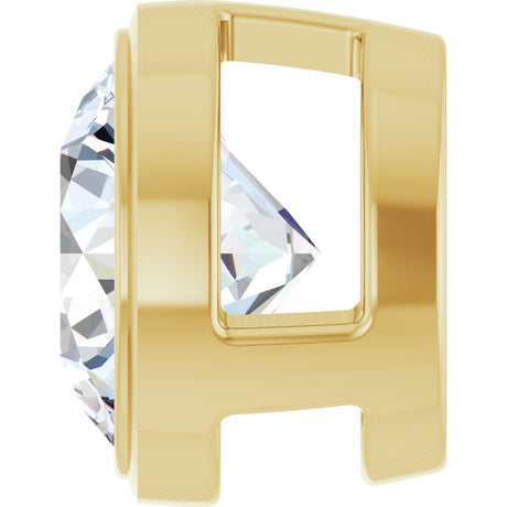 14K Yellow Gold 3/4 CT Lab-Grown Diamond Slide Pendant 