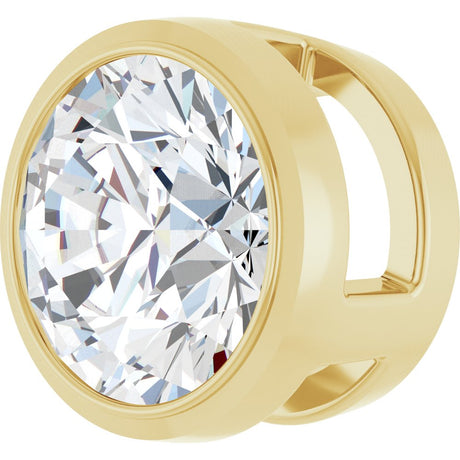 14K Yellow Gold 3/4 CT Lab-Grown Diamond Slide Pendant 