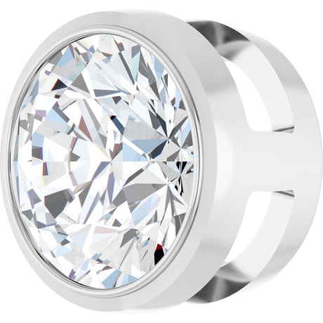 14K White Gold 1 CT Natural Diamond Slide Pendant 