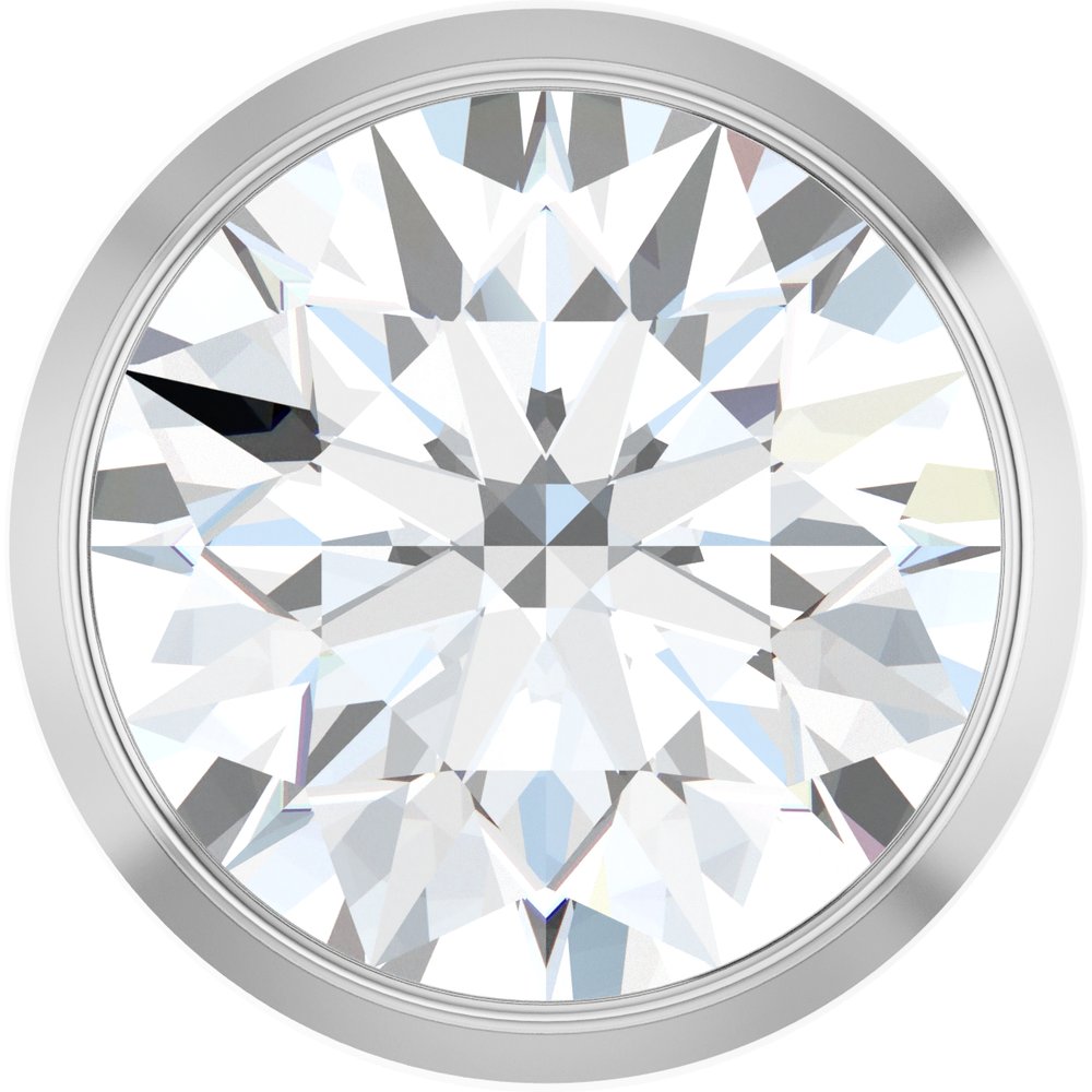 14K White 1 CT Natural Diamond Slide Pendant 