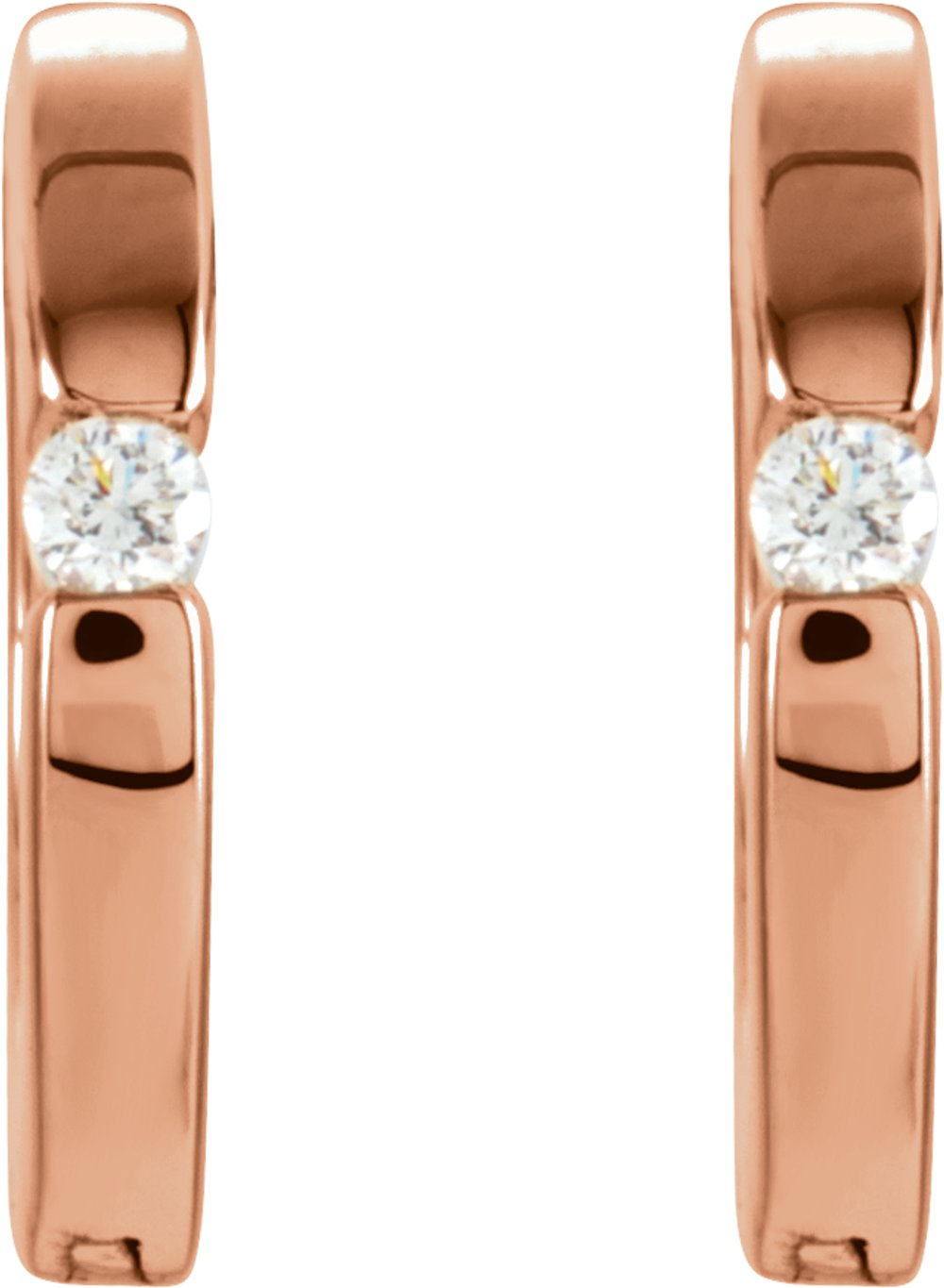 14K Rose .07 CTW Natural Diamond Hoop Earrings