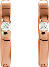 14K Rose .07 CTW Natural Diamond Hoop Earrings