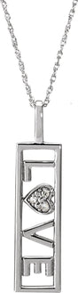 14K White Gold .02 CTW Natural Diamond Love 18" Necklace