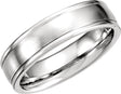 Sterling Silver 5 mm Grooved Comfort-Fit Flat Band Size 10.5