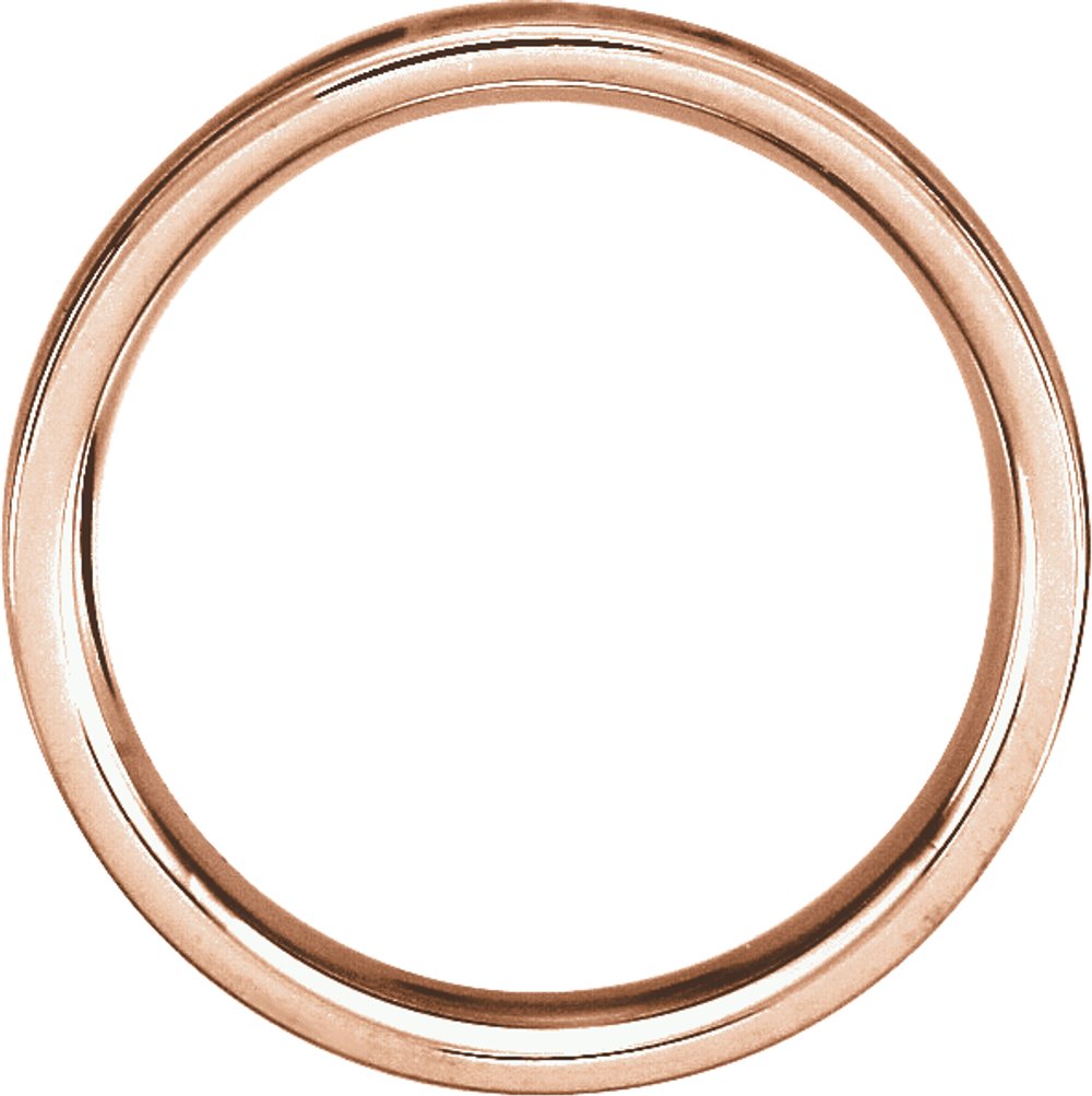 14K Rose 5 mm Grooved Band with Satin Finish Size 9.5