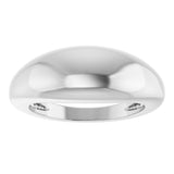 14K White 8 mm Dome Ring