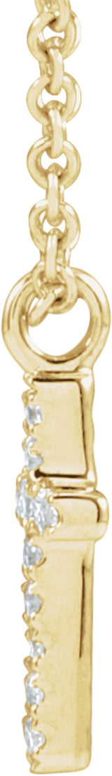14K Yellow Gold .04 CTW Natural Diamond Cross 18" Necklace
