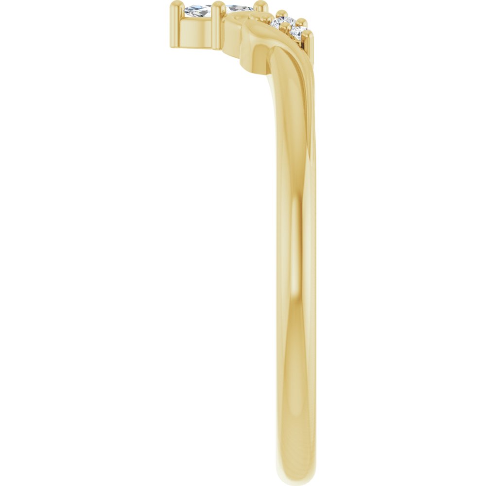 14K Yellow .07 CTW Natural Diamond Contour Band