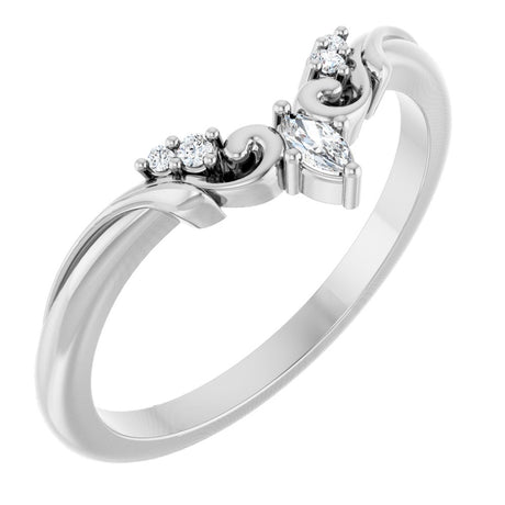 Platinum .08 CTW Natural Diamond Contour Band