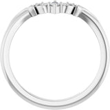 14K White .07 CTW Natural Diamond Contour Band