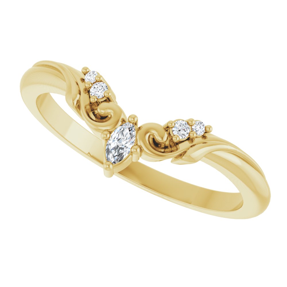14K Yellow .07 CTW Natural Diamond Contour Band