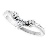 14K White .07 CTW Natural Diamond Contour Band