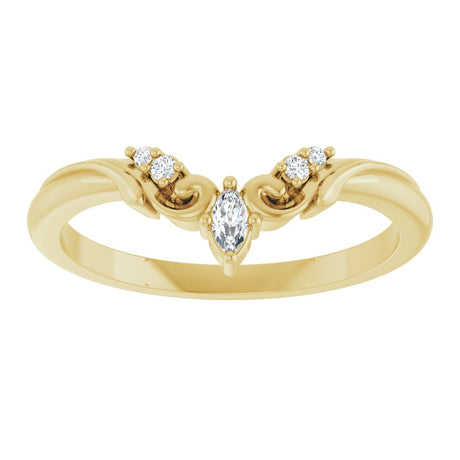 14K Yellow .07 CTW Natural Diamond Contour Band