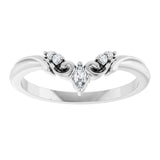 14K White .07 CTW Natural Diamond Contour Band