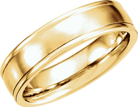 14K Yellow 5 mm Grooved Band with Satin Finish Size 8.5