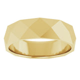 10K Yellow Gold 5.5 mm Geometric Faceted Flat Band Size 9