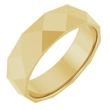 14K Yellow Gold 5.5 mm Geometric Faceted Flat Band Size 7