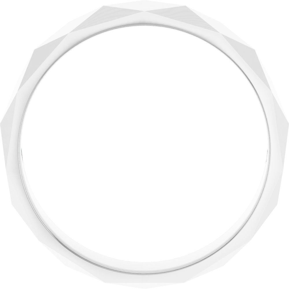 14K White 5.5 mm Diamond Pattern Band